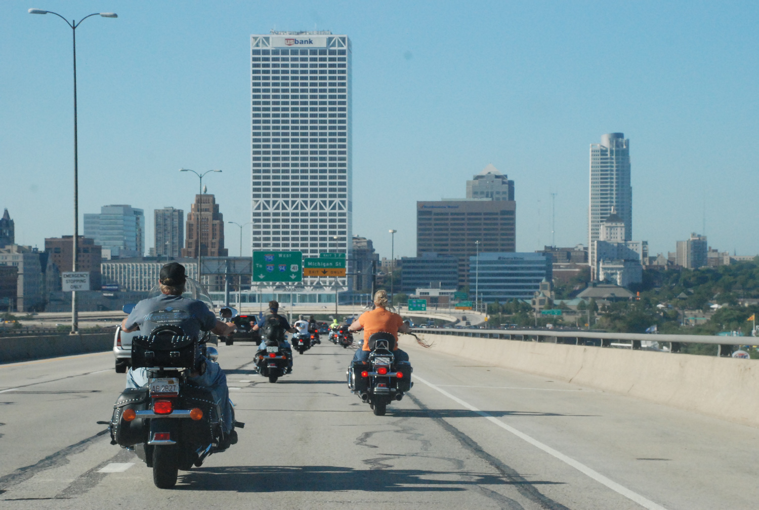 Harley Davidson Riders near Downtown Milwaukee